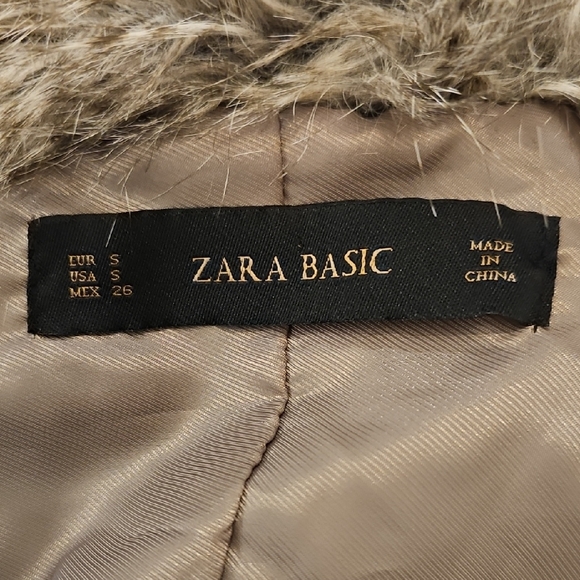 Zara Basic Faux Fur Long Vest Sz S - Picture 7 of 8